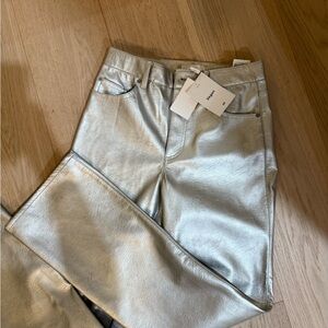 h&m silver pants